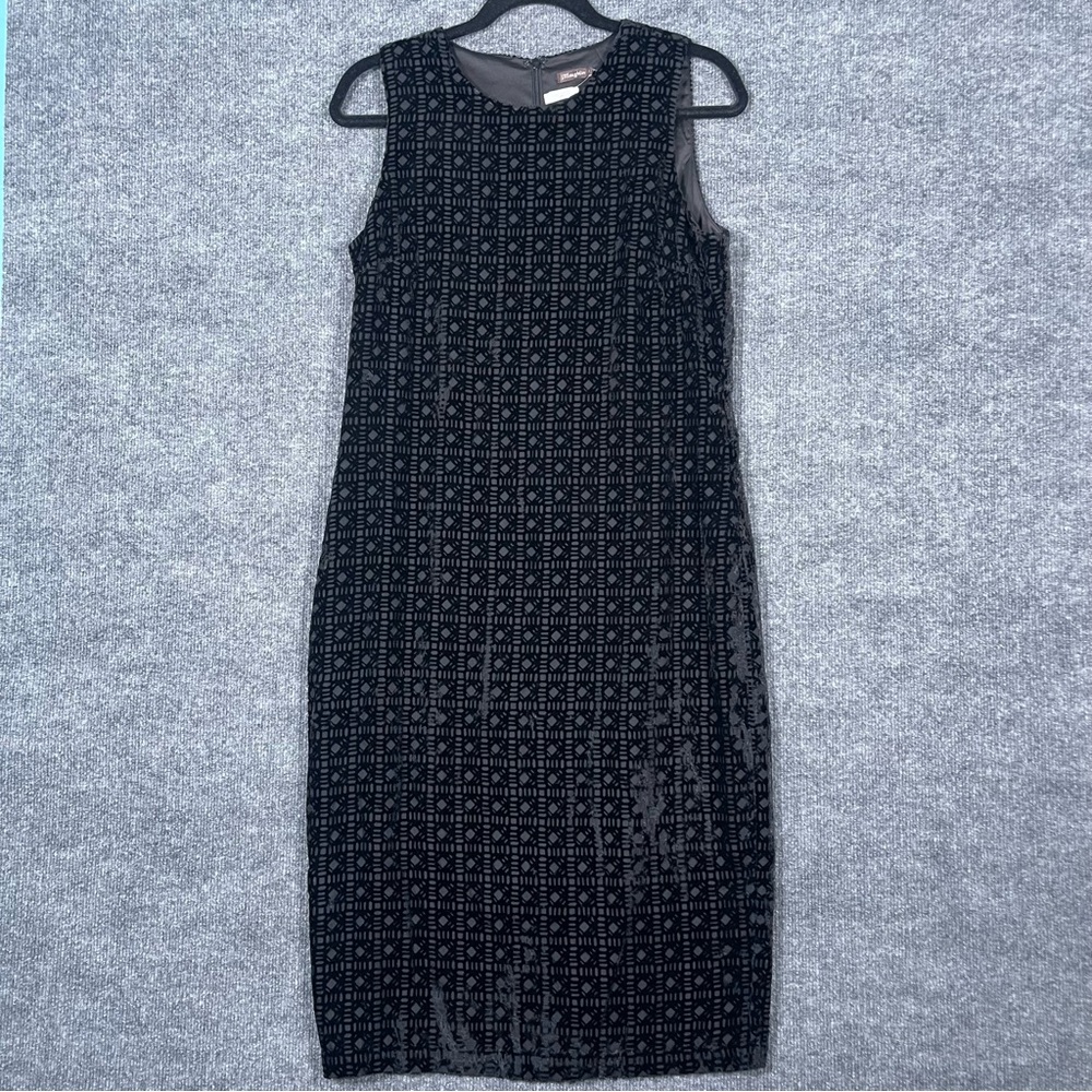 J McLaughlin‎ NWT Women’s 6 Black Velvet Burnout Sleeveless Murphy Sheeth Dress
